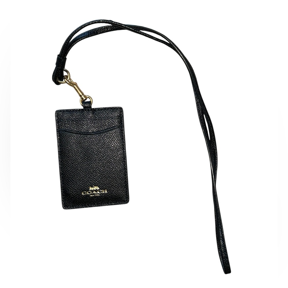 Coach Black Lanyard ID Holder